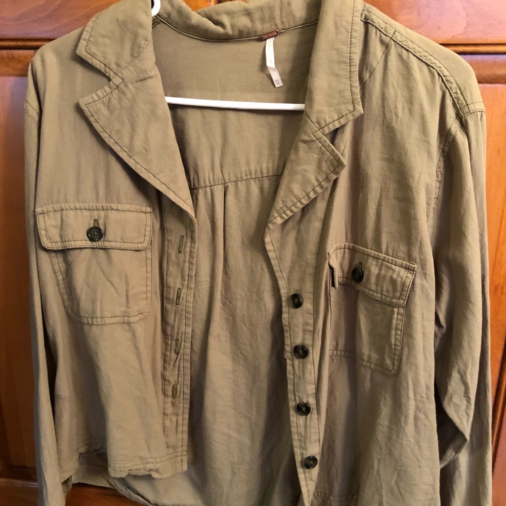 Free People Cropped Shacket